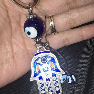 Lot Of 8 Evil Eye Hamsa Keychain